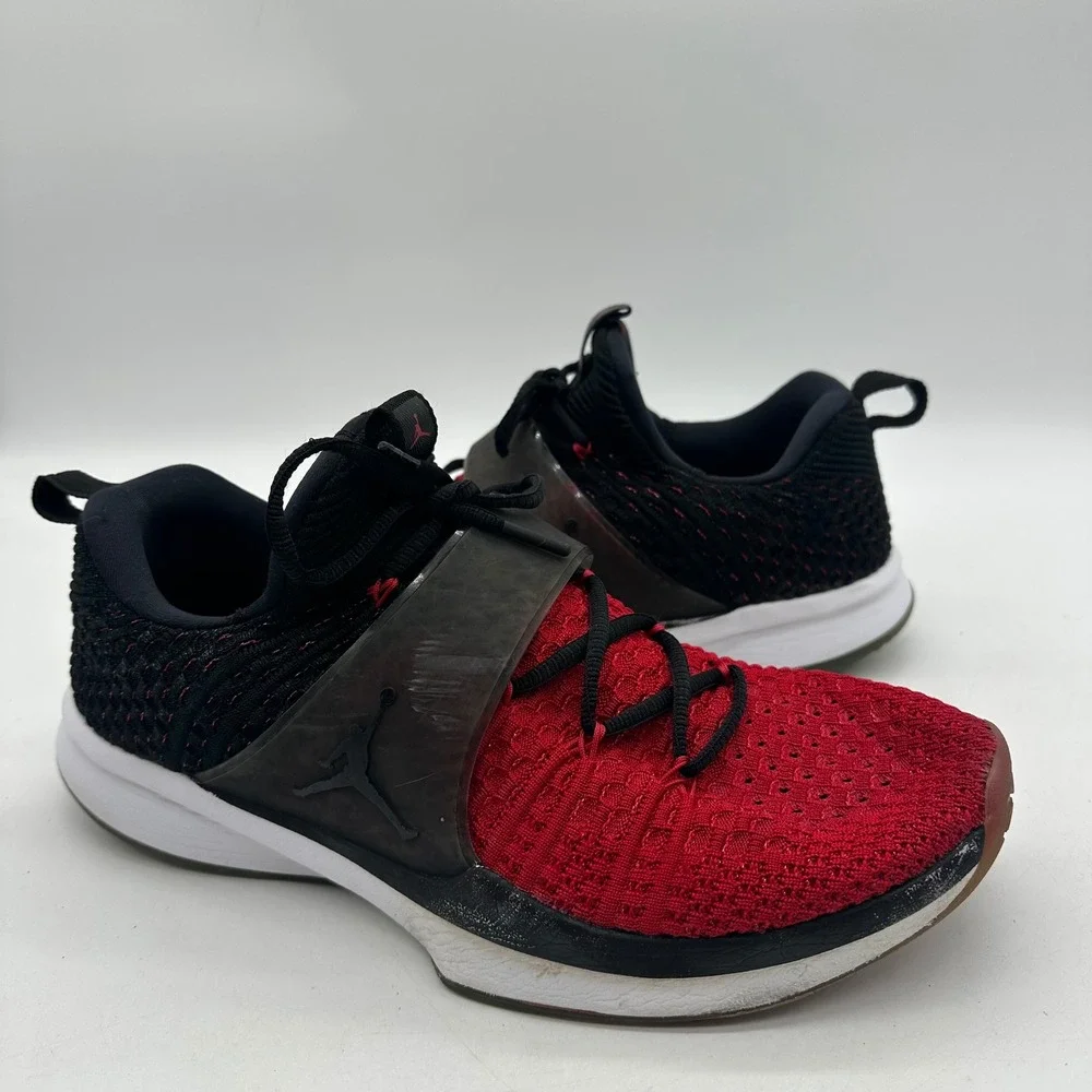 Nike 921210-601 Mens 10.5 Air Jordan Trainer 2 Flynit Red/Black Running Shoes